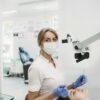 professional dentist examination patient with microscope at the office. professional dentist examination patient with microscope at the office.